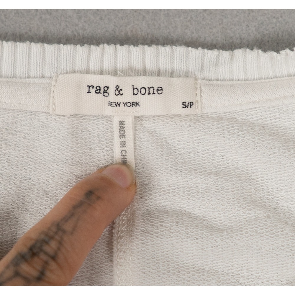 Rag & Bone Womens Long Sleeve Top Oversized Modal Cotton White Size S Minimalist image 2